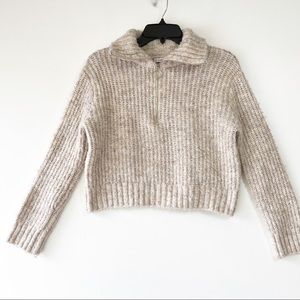 Sincerely Jules knit wool blend collared quarter zip pullover sweater